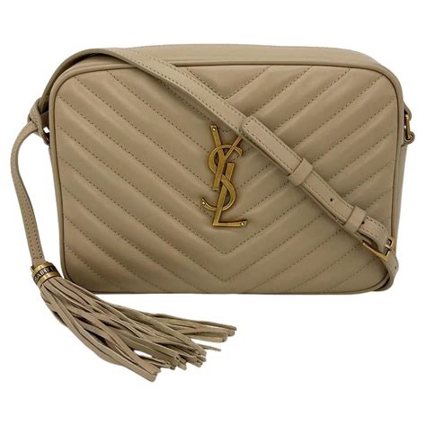 ysl lou camera bag beige|YSL camera bag with pocket.